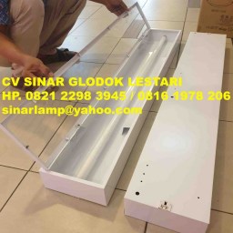 Kap Lampu TKI Acrylic Bening 1x36 Outbow TL LED Philips 1x16 Watt